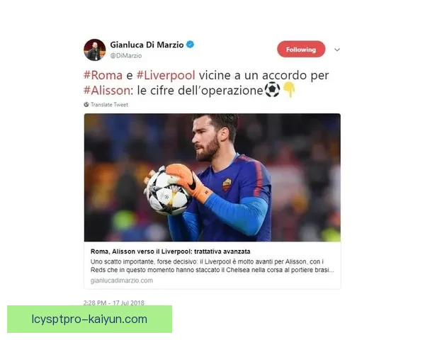 阿利松英超转会传闻带来备受关注的动态与分析走势